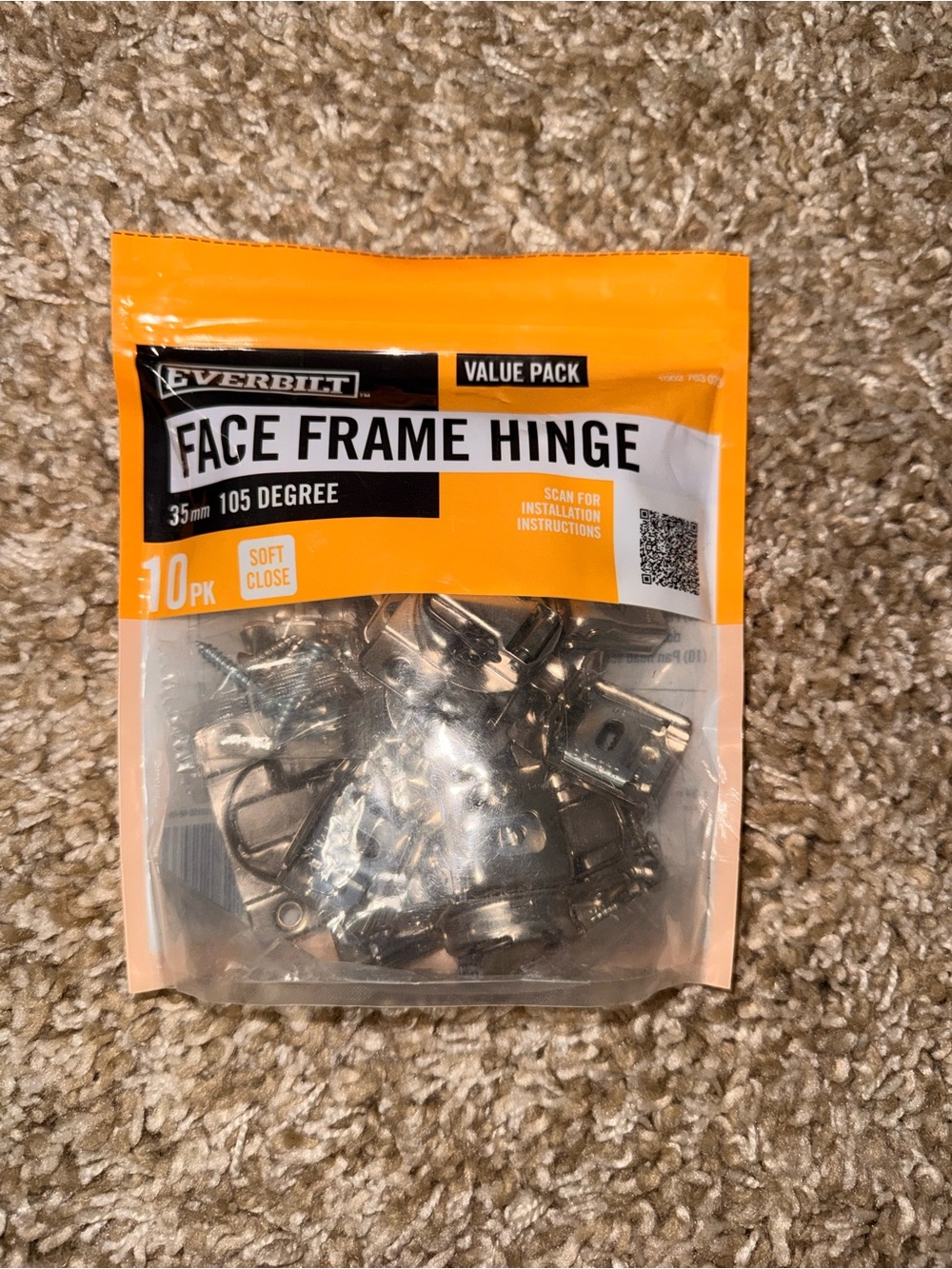 Brand New Everbilt Soft Close Face Frame Hinges – 10 Pack